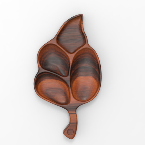 سینی طرح برگ چوبی