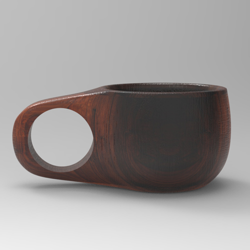 3d model of wooden kuksa