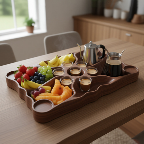 طرح سی ان سی مزه خوری چوبی