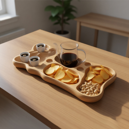 طرح سی ان سی سینی مزه خوری چوبی